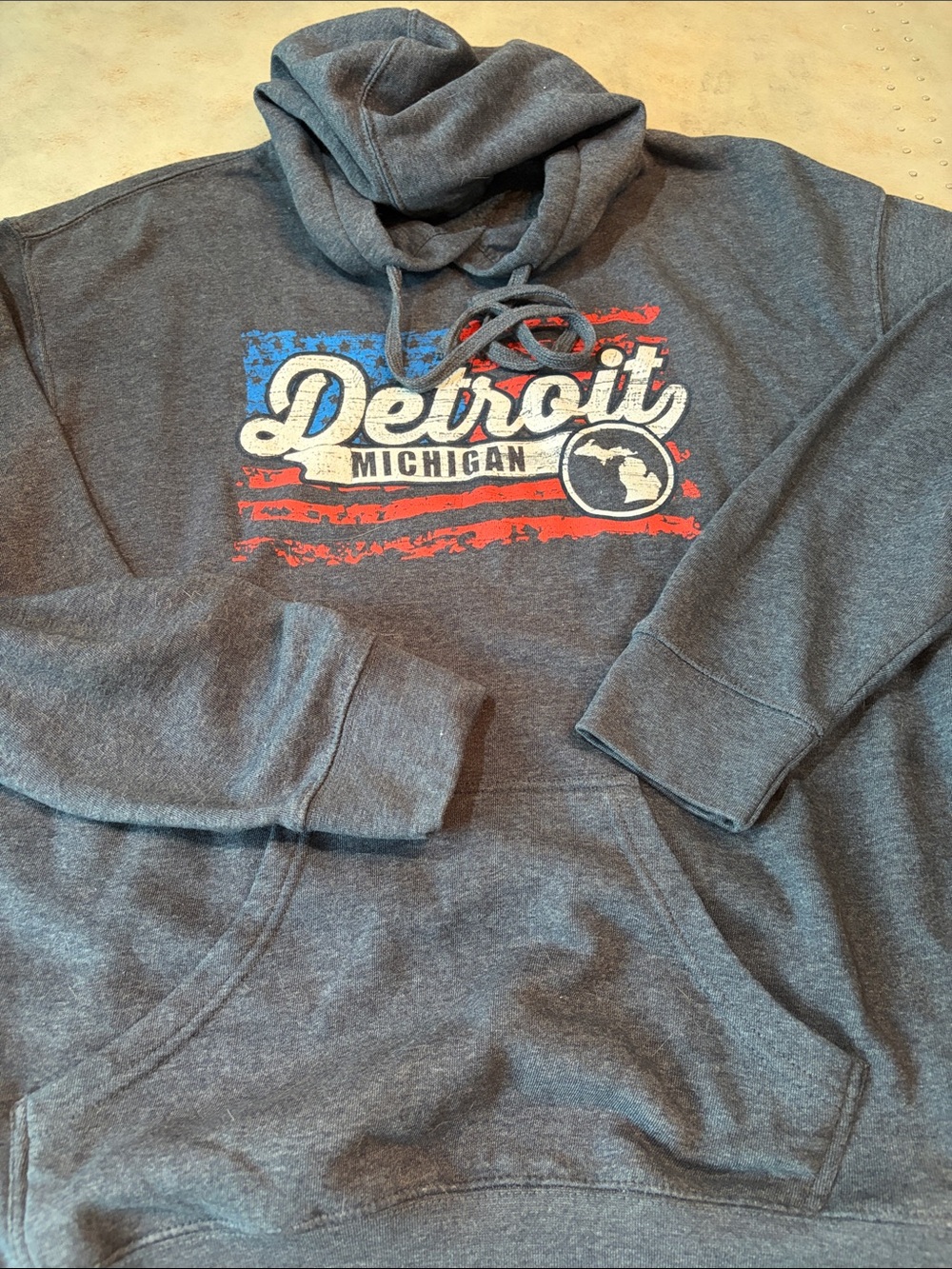 Detroit Michigan Graphic Hoodie - Charcoal Gray